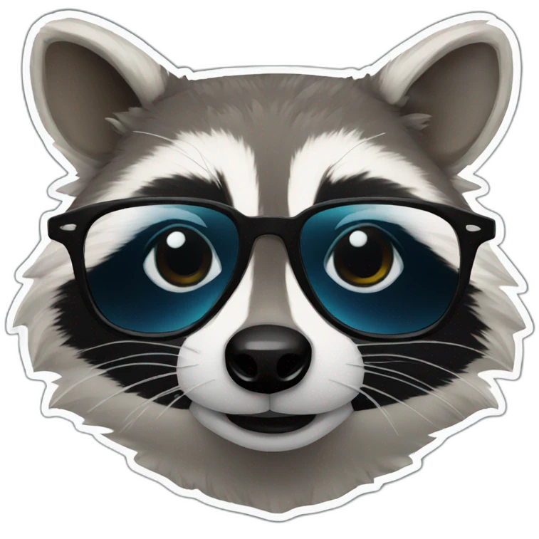 raccoon with glasses emoji
