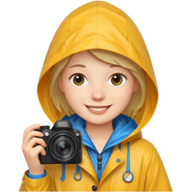 fotographer with rain coat emoji