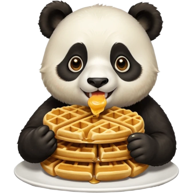 panda eating waffles emoji