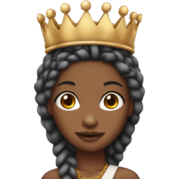 Pretty african american woman with braids and crown emoji