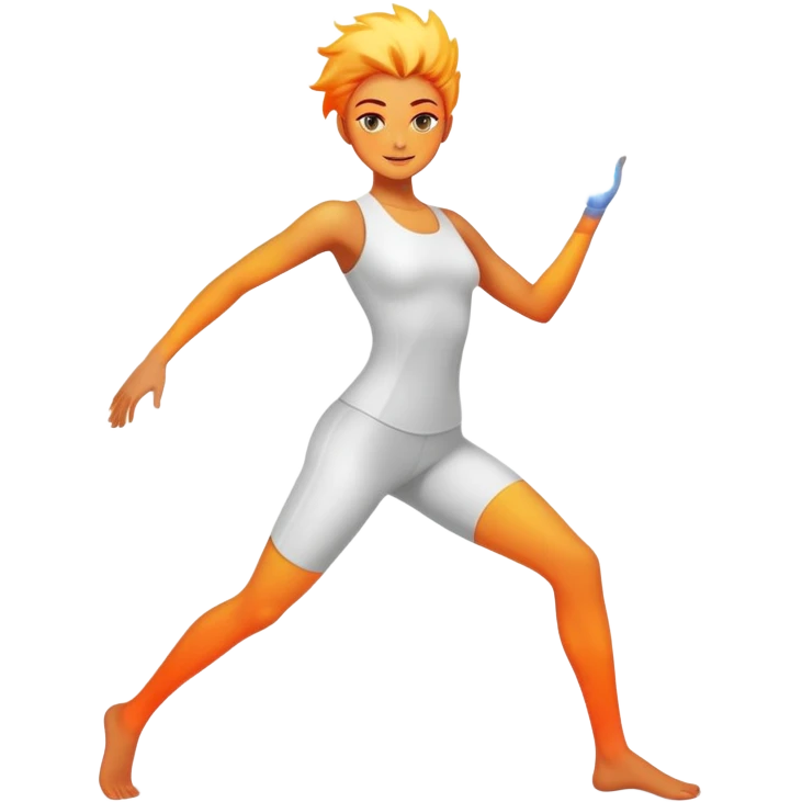 person with energy aura doing balanced movement, vibrant and vital emoji