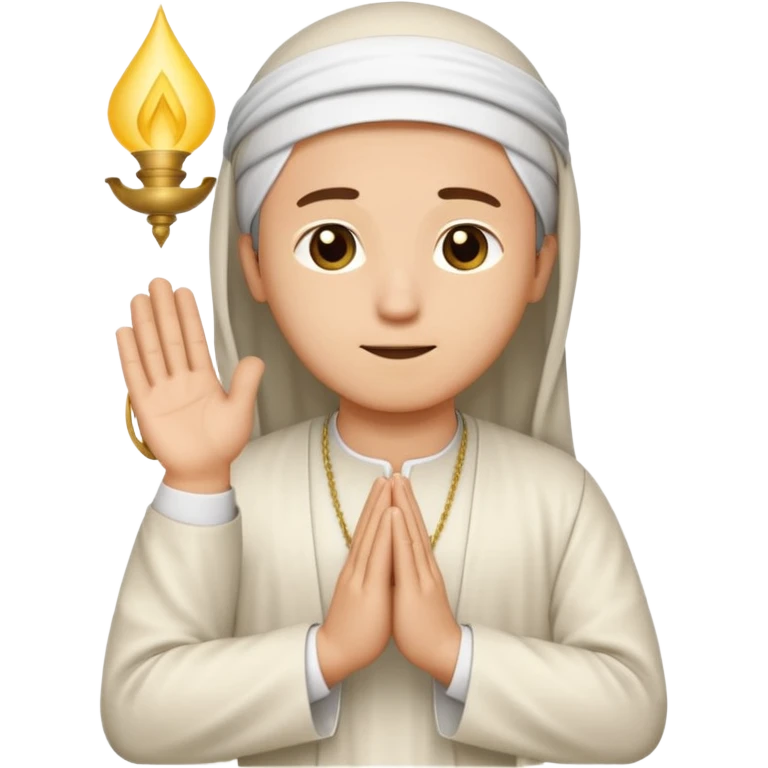 Make a person praying in Islam religion make it a sideways facing 2d emoji emoji