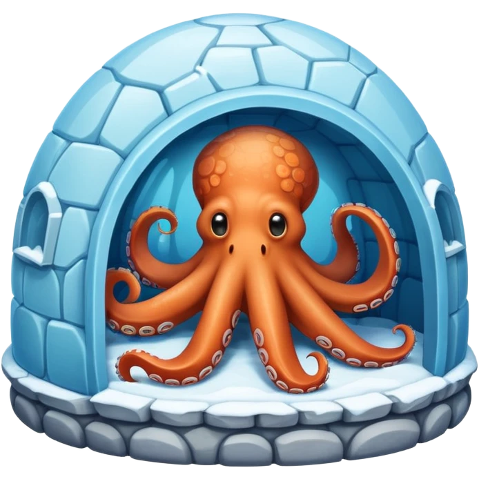 Octopus in an igloo emoji