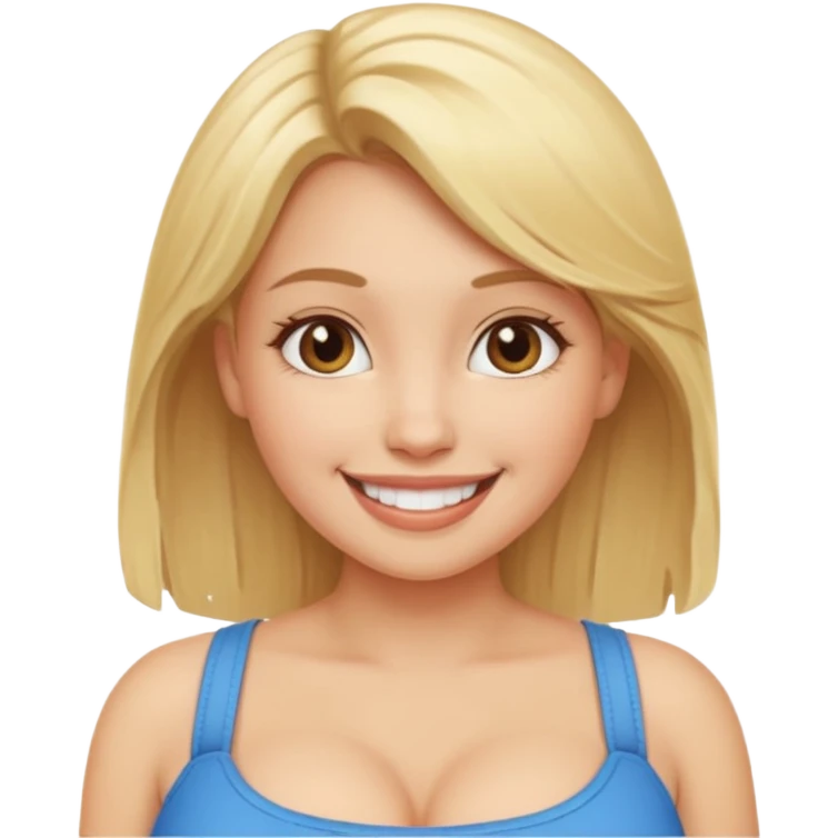 Голая девушка блондинка с большой грудью  emoji