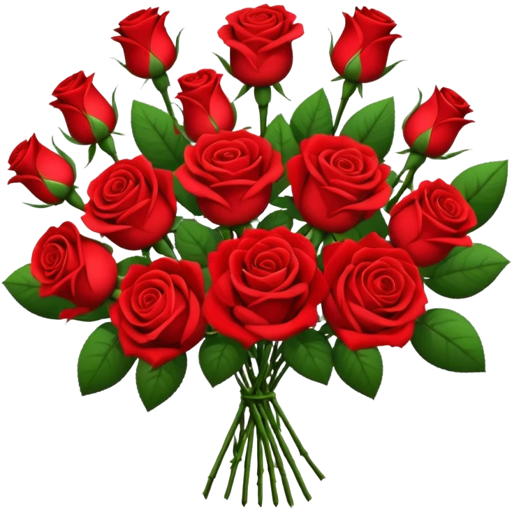 Flower Bouquets, Red roses emoji