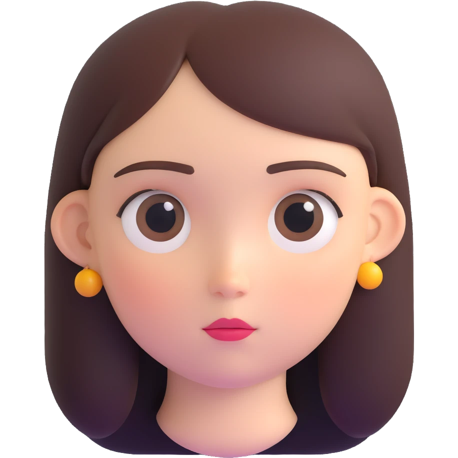 girl with narrow small eyes and big round face emoji