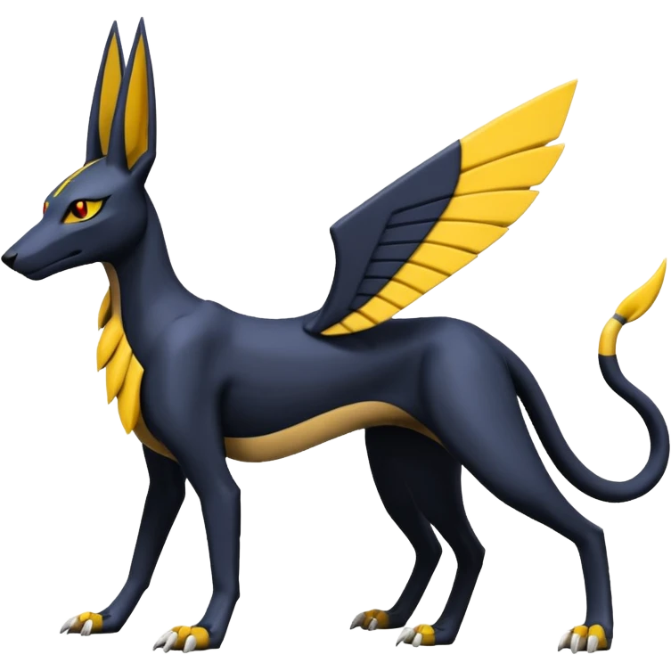 Heliolisk-Anubis-Lombax-Sergal-Umbreon-Cyclizar-Genesect-Pokémon, full body emoji