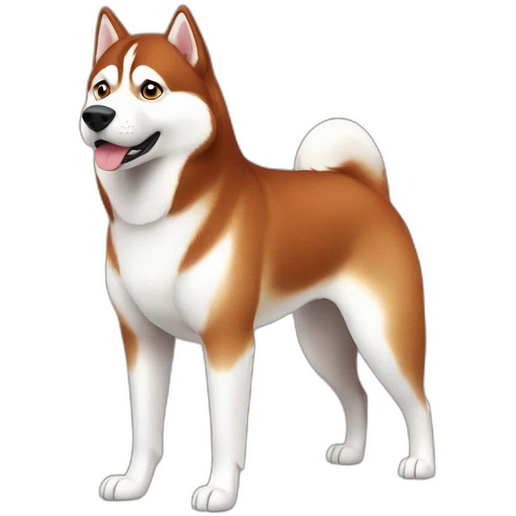 Red Siberian husky full body emoji