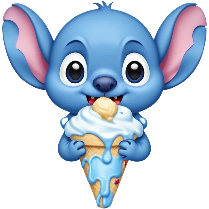 Stitch eating ice cream  emoji