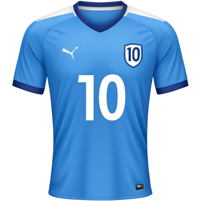 Blue soccer jersey with white details, number 10 on the back emoji