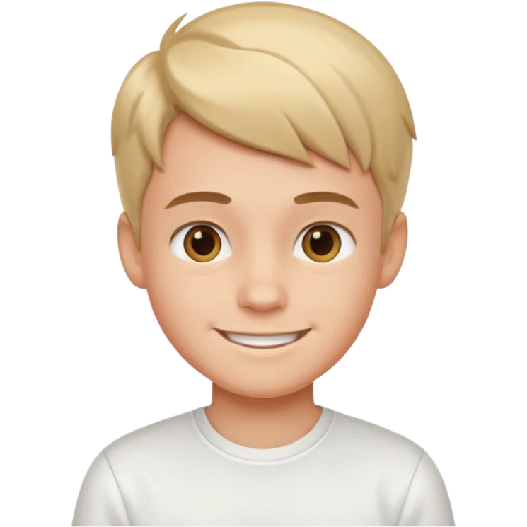 smiling boy in white shirt emoji