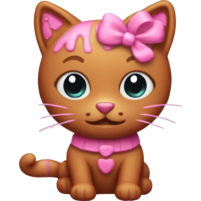 pink gingerbread cat emoji