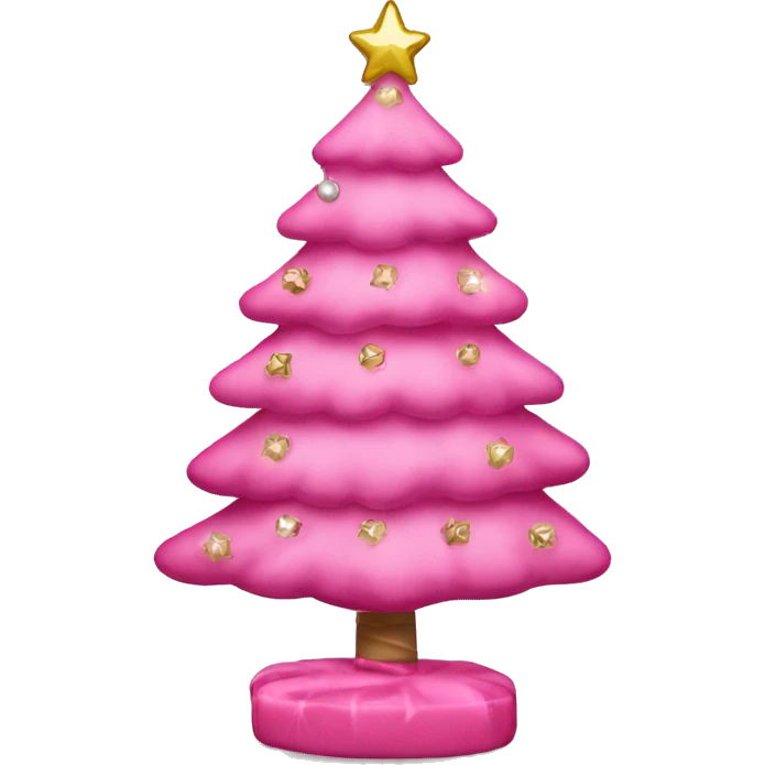 Coquette pink Christmas tree emoji