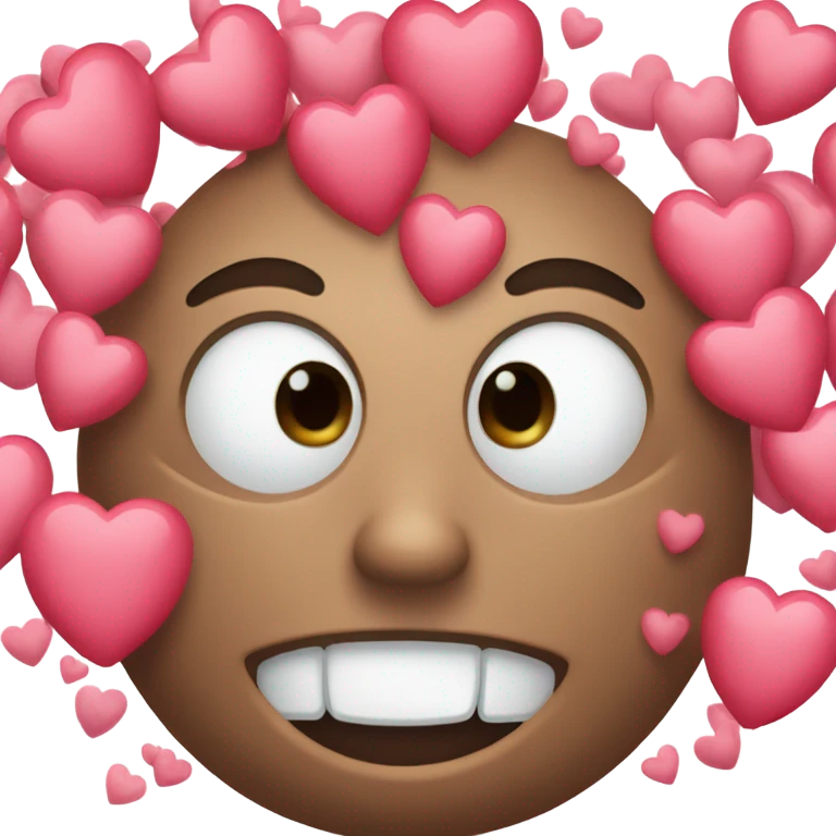 emoji with hearts and a tongue emoji