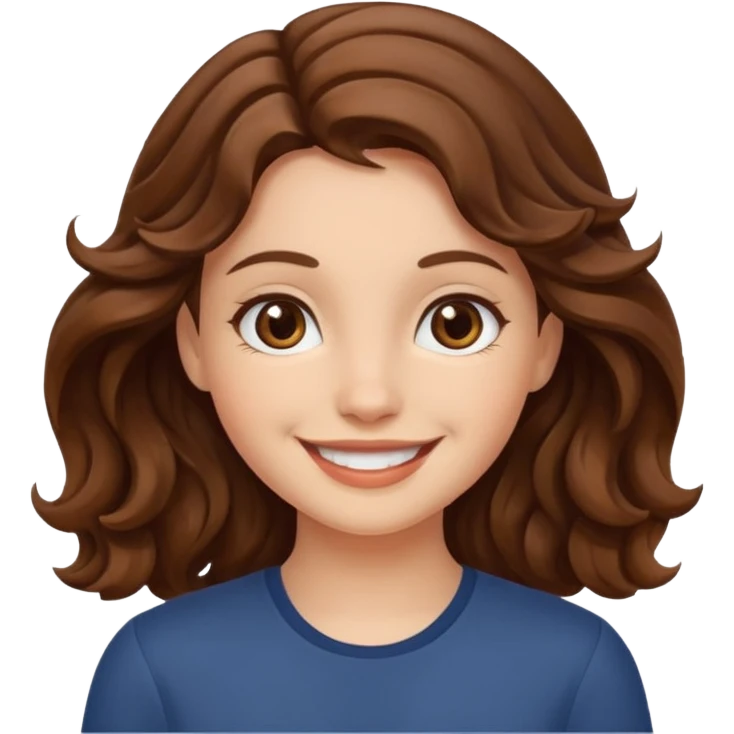 A girl with fair skin and wavy brown hair. emoji