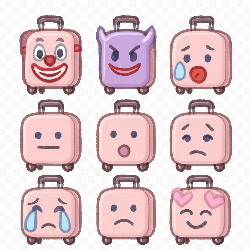 Pale pink suitcase  emoji