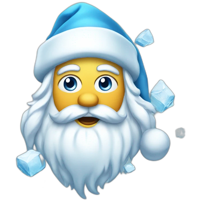 santa in ice emoji