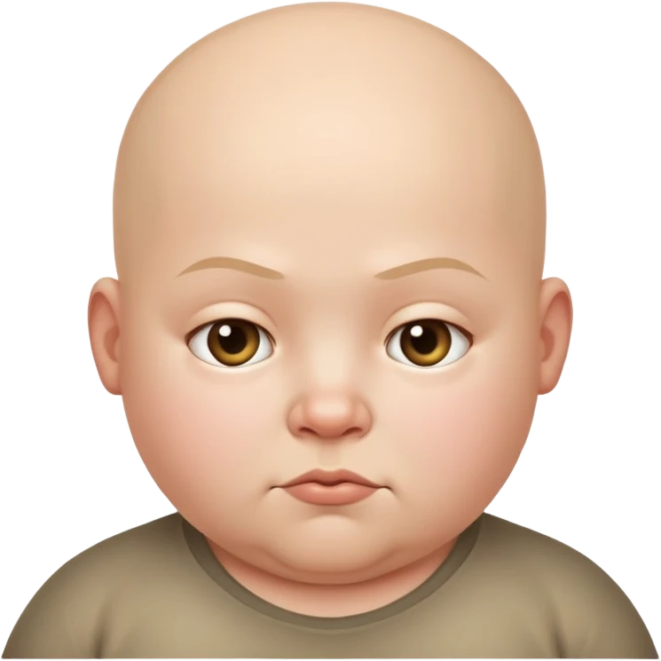 a bald fat lazy looking kid emoji