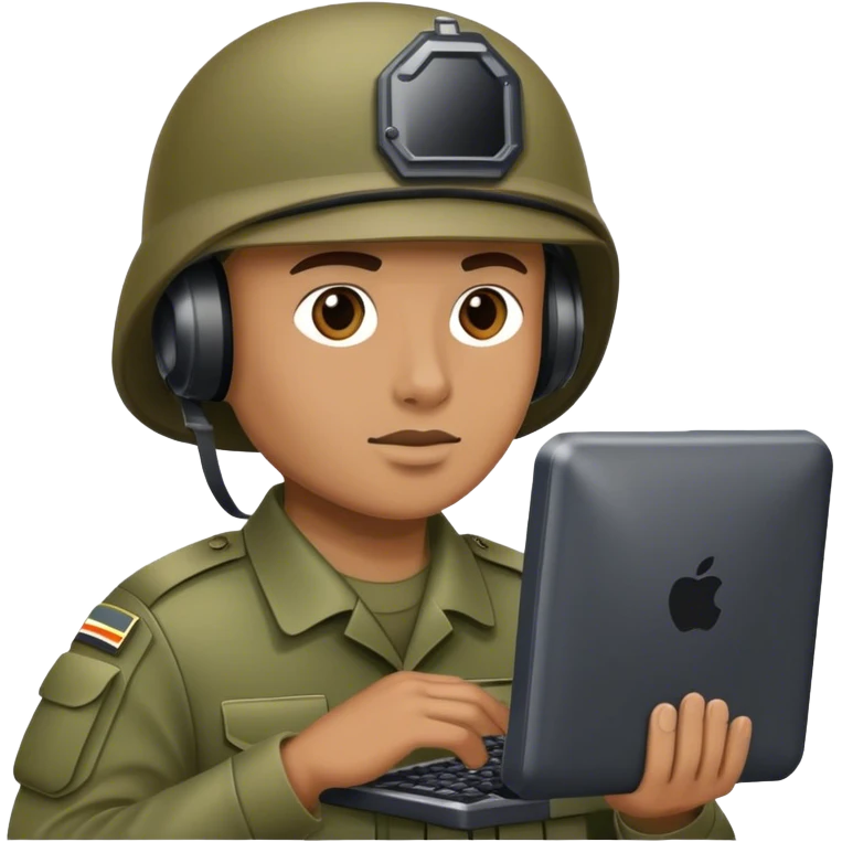 Soldier on a computer portable emoji