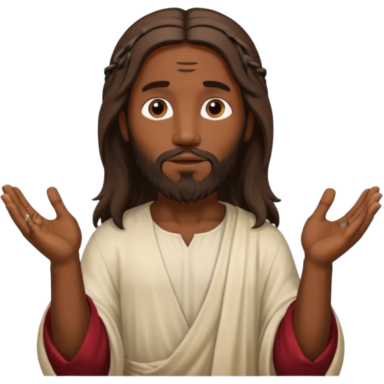 African American Jesus Christ with nail holes in his hands emoji