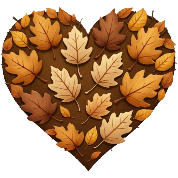 Brown autumn heart  emoji