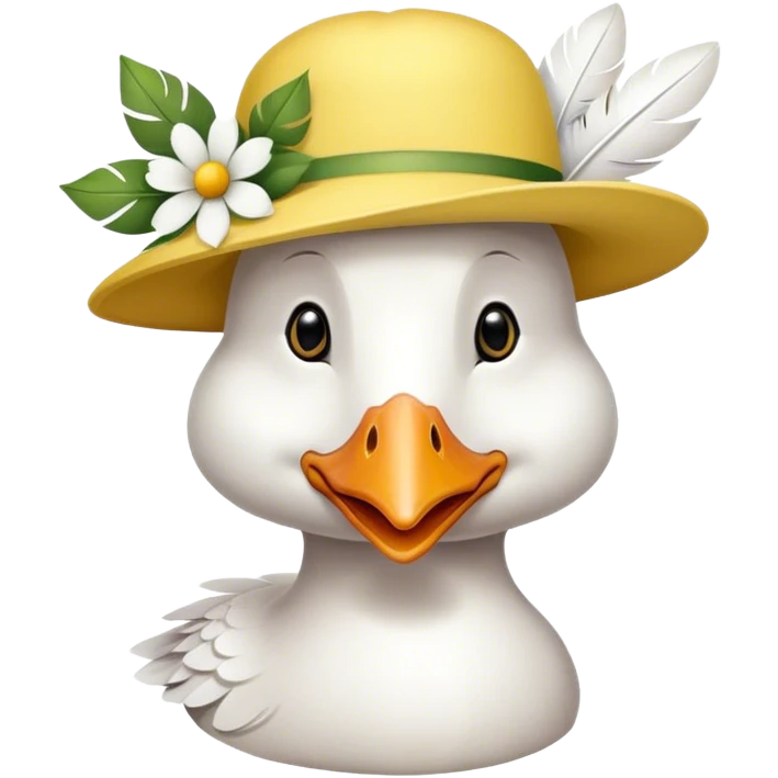 goose in flower hat emoji