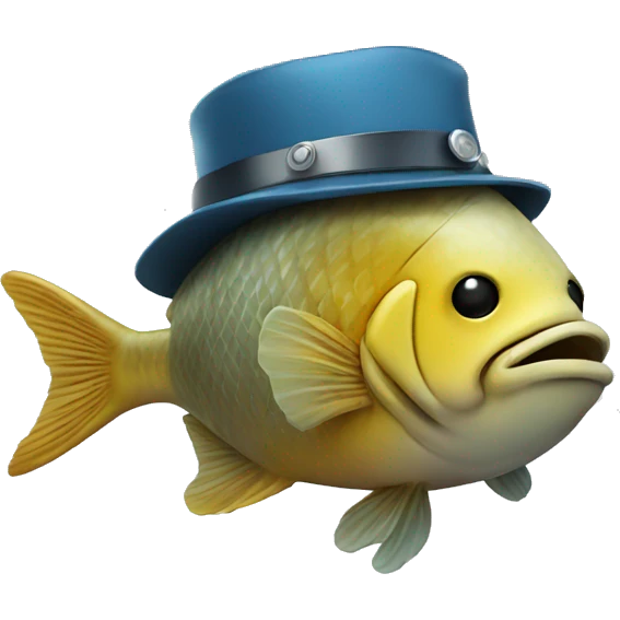 fish with solder hat emoji