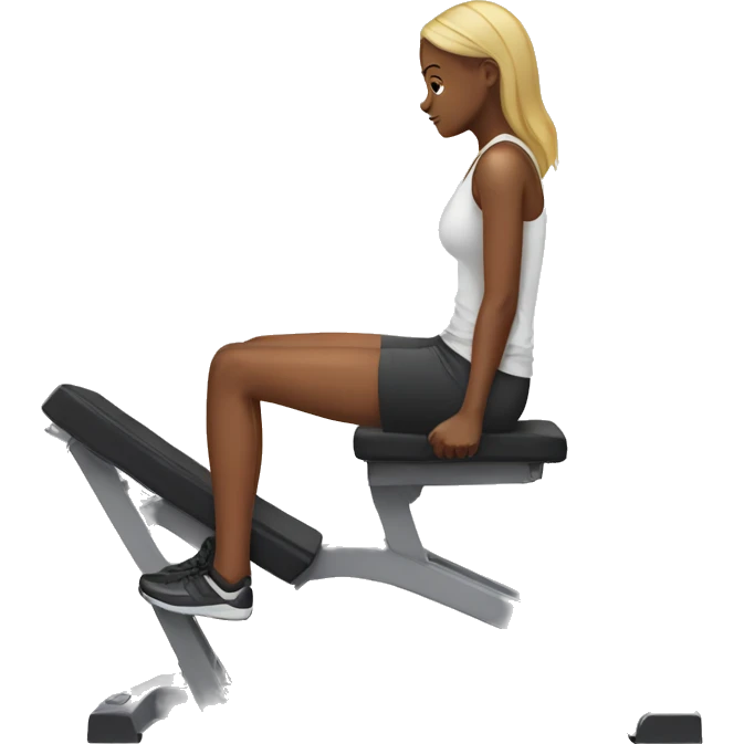 Girl doing leg press emoji