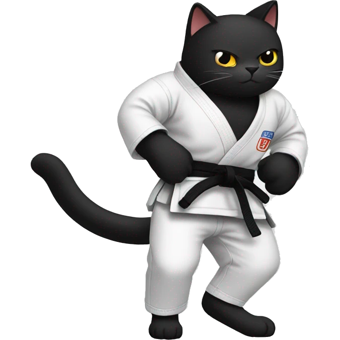 Black cat Black belt jiu-jitsu  emoji
