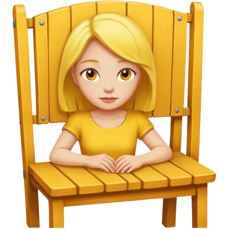 a woman with yellow skin sitting on a chair emoji
