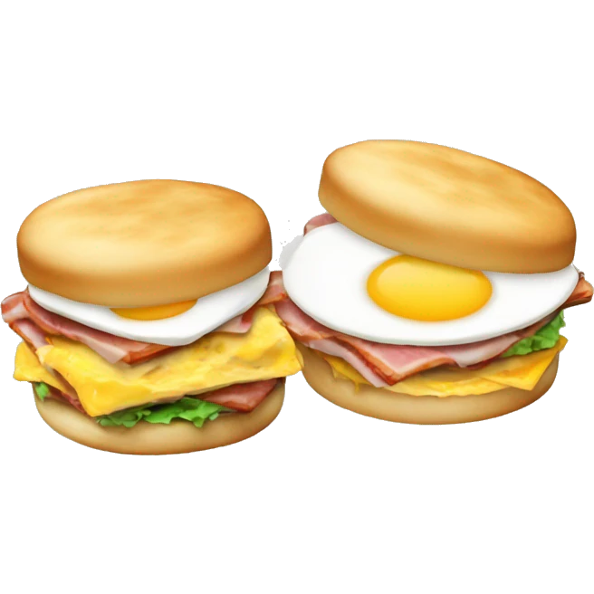 Breakfast sandwich with English muffin with egg bacon and cheese emoji