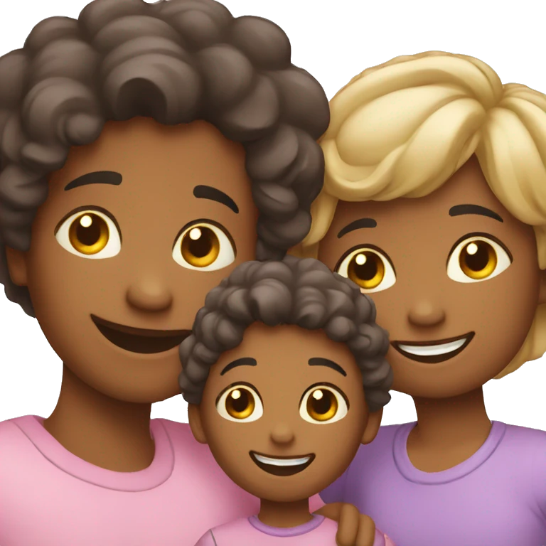 Happy gay family with children emoji