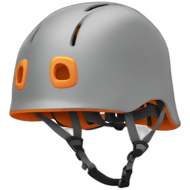 Climbing helmet, grey and orange emoji