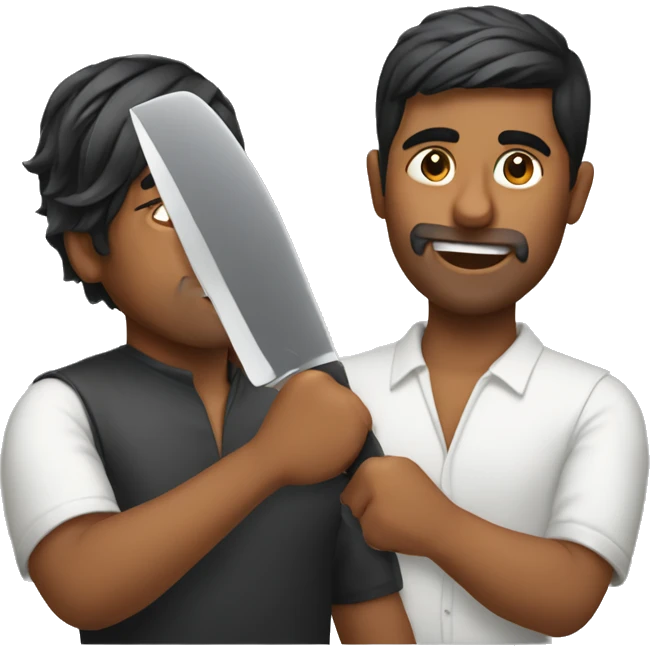 indian man cutting his hair emoji