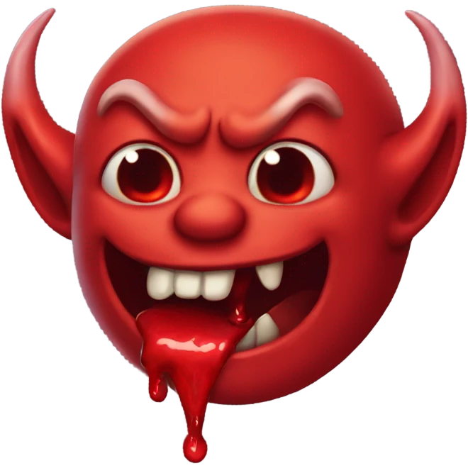 Devil eating red goo emoji