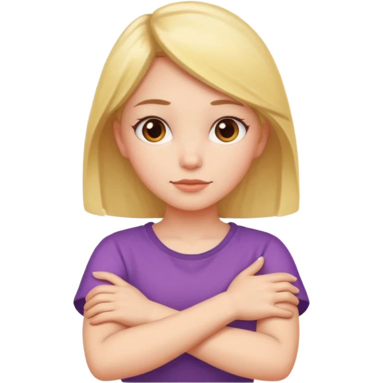 arms crossed around neck  girl emoji