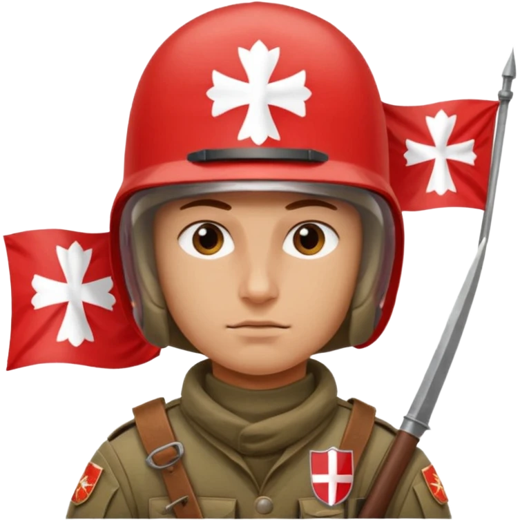 polish husaria miliatry unit, make him with a face like is the best fighter of all times with polish flag logo emoji