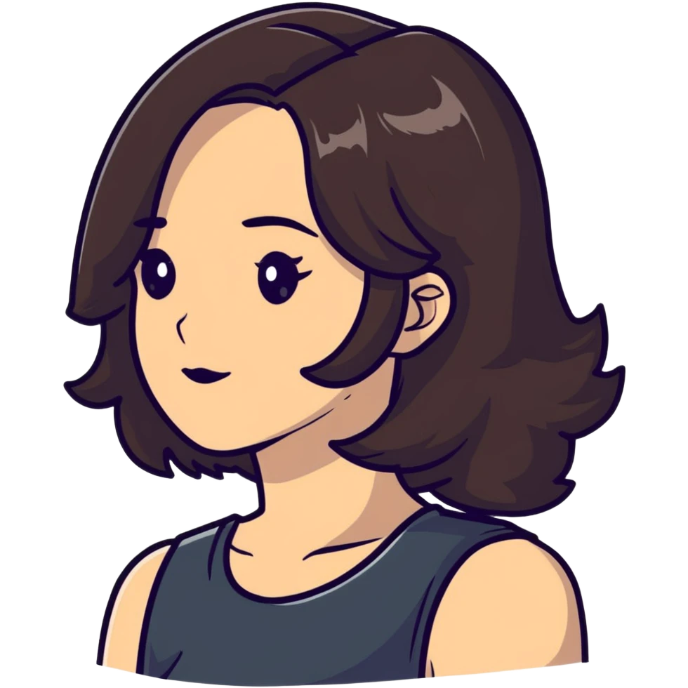 brunette girl with hair in a side part emoji