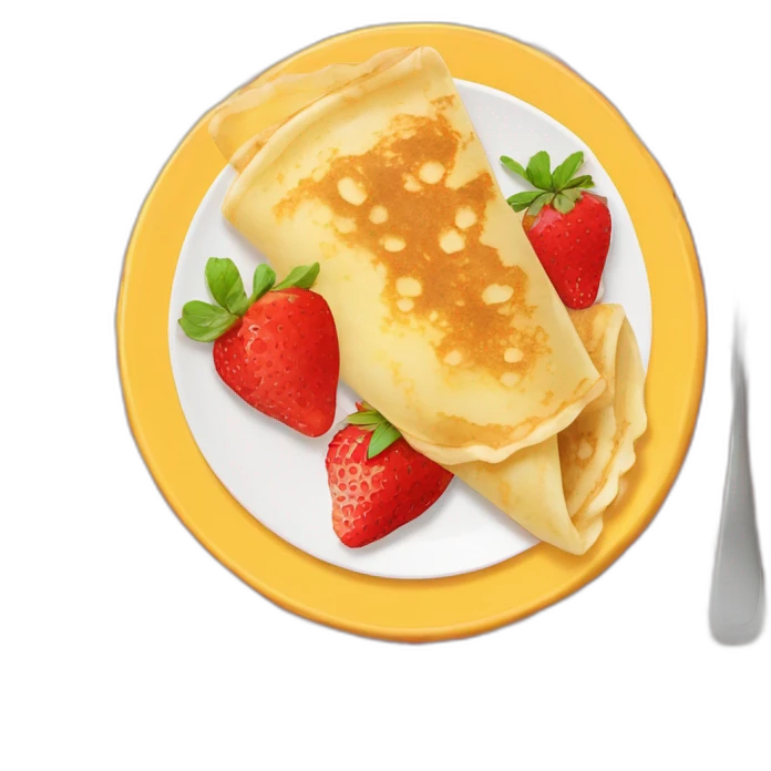 Crêpes bretonne dans une assiette avec des fraises  emoji