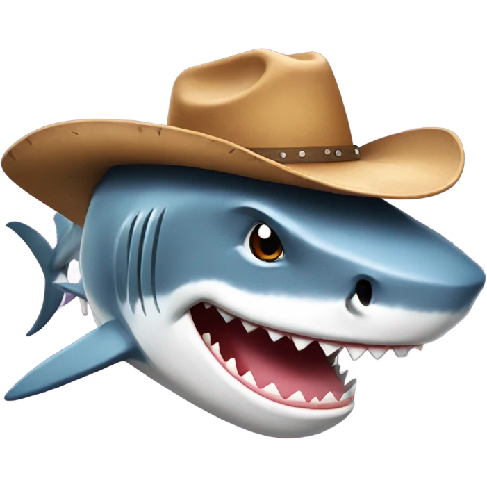 Shark with a cowboy hat emoji
