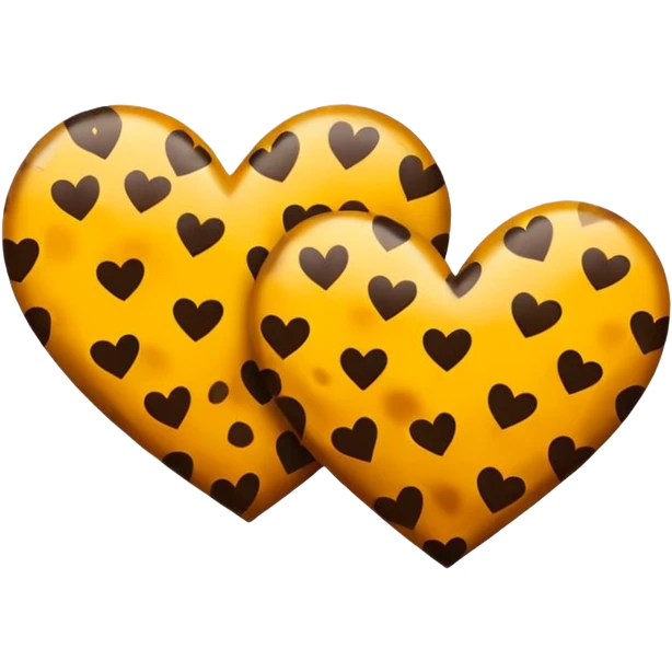 Cheetah print hearts emoji