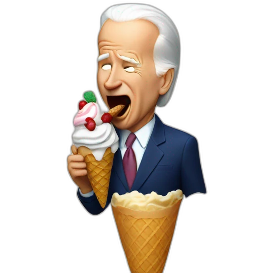 biden licking an ice cream emoji