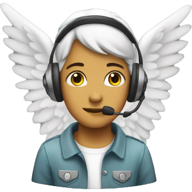 Angel wearing a headset emoji