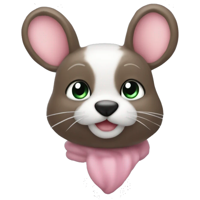 розовый мишка с бантиком и с шариками в руках emoji
