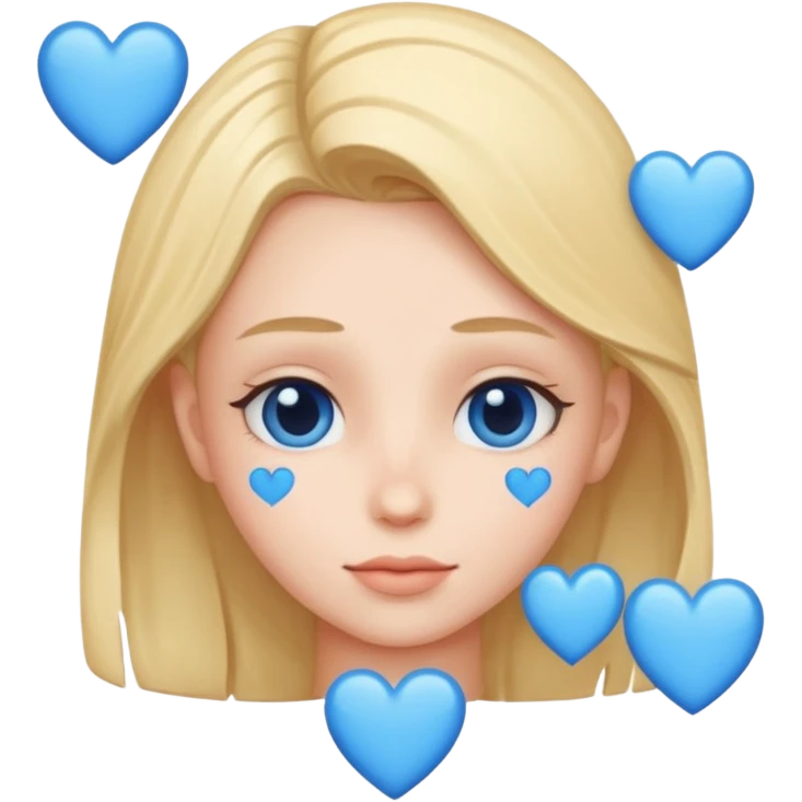 Head 🥰of love with blue hearts emoji