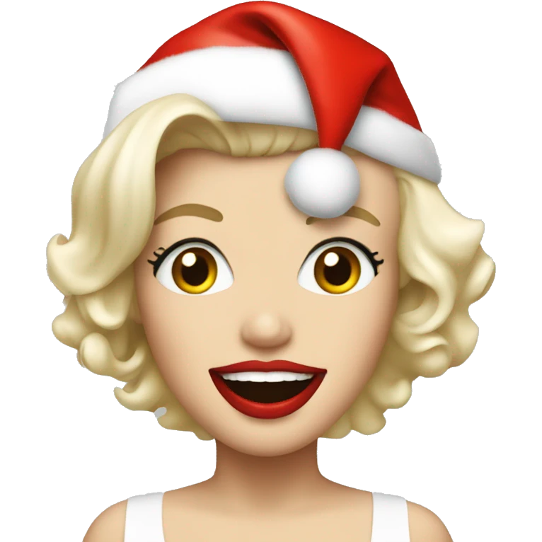 Marilyn Monroe with santa hat emoji