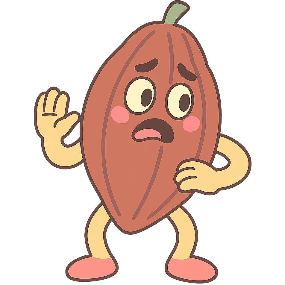 mazorca de cacao, estilo pastel toon con colores suaves emoji