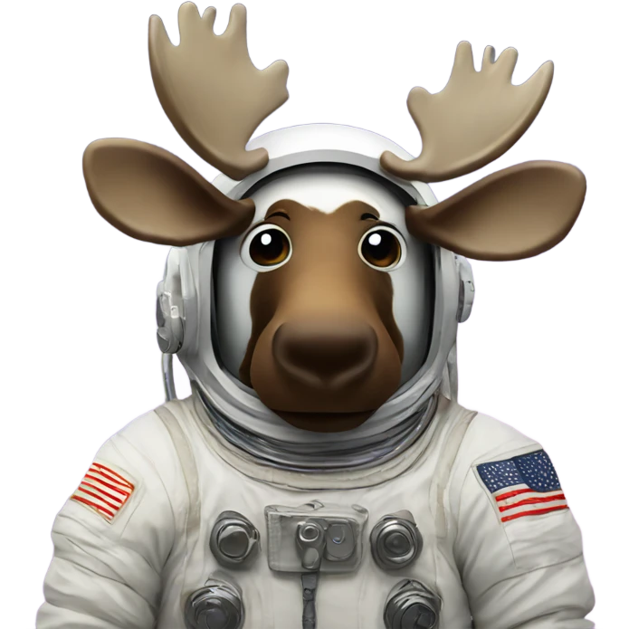 Moose in an astronaut suit  emoji