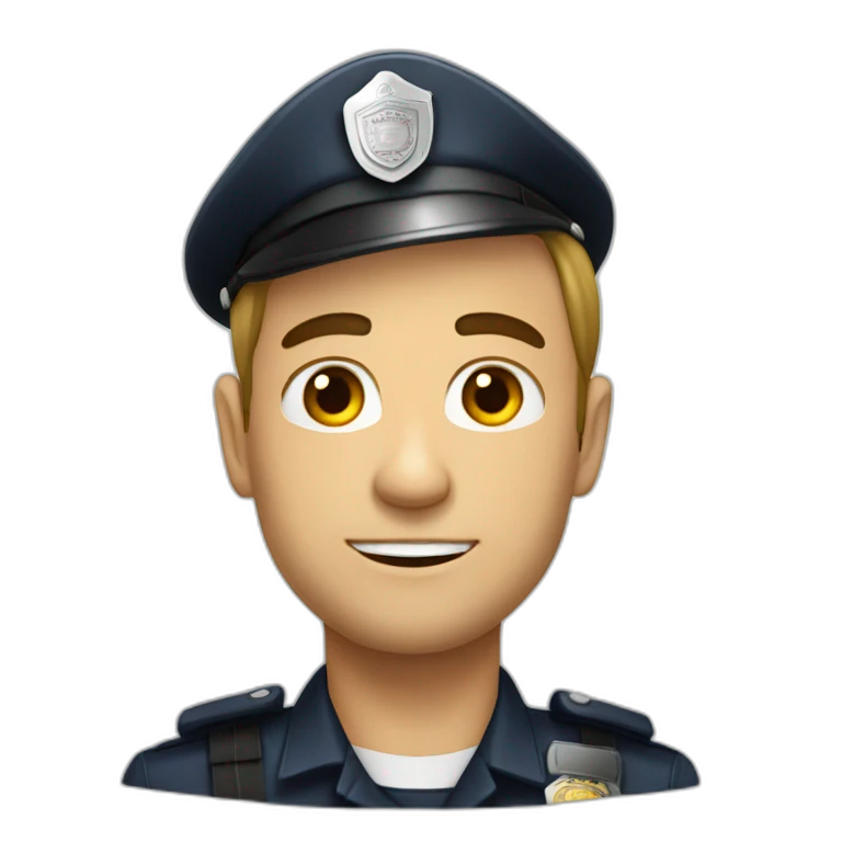 policial com cara de brabo emoji