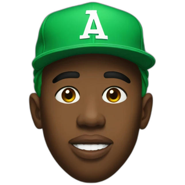 tyler the creator with green hat emoji